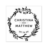 Rustic Greenery die sparen de Datum Zelfinktende Stempel (Design)