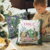 Rustic Greenery Dinosaur Name Kussen
