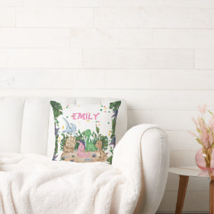 Rustic Greenery Dinosaur Name Kussen