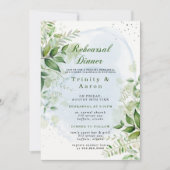 Rustic Greenery Dusty Blue Airy Rehearsal Dinner I Kaart (Voorkant)