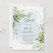 Rustic Greenery Dusty Blue Airy Vrijgezellenfeest Kaart (Voorkant)