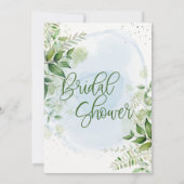 Rustic Greenery Dusty Blue Airy Vrijgezellenfeest Kaart (Achterkant)