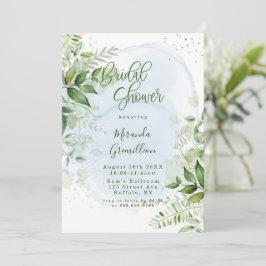 Rustic Greenery Dusty Blue Airy Vrijgezellenfeest Kaart