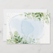 Rustic Greenery Dusty Blue Wedding Bedankt voor je Kaart (Achterkant)