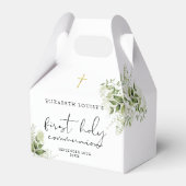Rustic Greenery Elegant First Heilige Communie Bedankdoosjes (Voorkant Zijde)