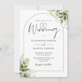 Rustic Greenery Elegant Gold Arch Monogram Weddens Kaart (Voorkant)