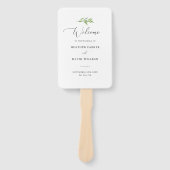 Rustic Greenery Elegant Wedding Ceremony Program Handwaaier (Voorkant)