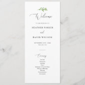 Rustic Greenery Elegant Wedding Ceremony Program Programmakaart (Voorkant)