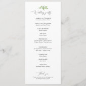 Rustic Greenery Elegant Wedding Ceremony Program Programmakaart (Achterkant)