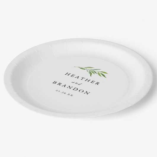 Rustic Greenery Elegant Wedding Reception Table Papieren Bordje (Gekanteld)