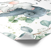 Rustic Greenery Elephant Girl Baby shower Welkom Poster (Hoek)