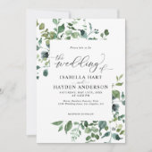 Rustic Greenery Emerald Botanical Emerald Wedding Kaart (Voorkant)