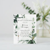 Rustic Greenery Eucalyptus Brunch & Bubble Invitat Kaart (Staand voorkant)