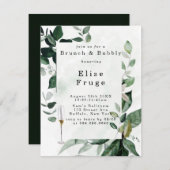 Rustic Greenery Eucalyptus Brunch & Bubble Kaart (Voorkant / Achterkant)