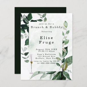 Rustic Greenery Eucalyptus Brunch & Bubble Kaart