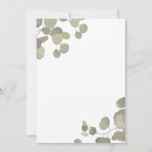 Rustic Greenery Eucalyptus Elegant Modern Wedding Kaart (Achterkant)