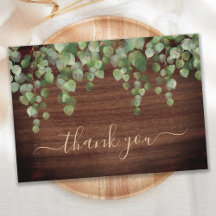 Rustic Greenery Eucalyptus Gold Script Weddenschap