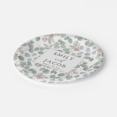 Rustic greenery Eucalyptus paper plate Papieren Bordje (Gekanteld)