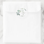 Rustic Greenery Eucalyptus Personalized Wedding Ronde Sticker (Tas)