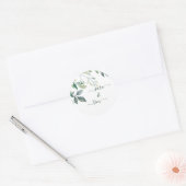 Rustic Greenery Eucalyptus Personalized Wedding Ronde Sticker (Envelop)