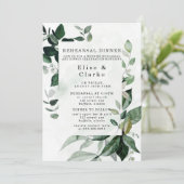 Rustic Greenery Eucalyptus Rehearsal Dinner Kaart (Staand voorkant)
