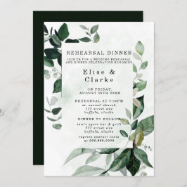 Rustic Greenery Eucalyptus Rehearsal Dinner Kaart
