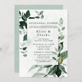 Rustic Greenery Eucalyptus Rehearsal Dinner Kaart