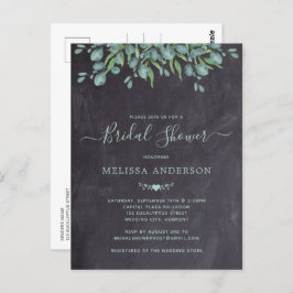 Rustic Greenery Eucalyptus Slate Vrijgezellenfeest Briefkaart