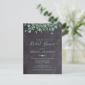 Rustic Greenery Eucalyptus Slate Vrijgezellenfeest Briefkaart (Staand voorkant)