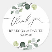 Rustic Greenery Eucalyptus Speciaal bedankt Ronde Sticker (Voorkant)