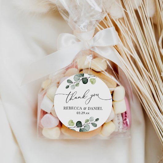 Rustic Greenery Eucalyptus Speciaal bedankt Ronde Sticker