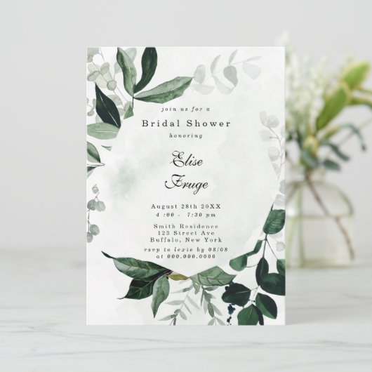 Rustic Greenery Eucalyptus Vrijgezellenfeest Kaart (Staand voorkant)