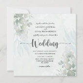 Rustic Greenery Eucalyptus Waterverf Wedding Kaart (Voorkant)