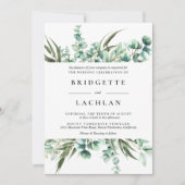 Rustic Greenery Eucalyptus Waterverf Wedding Kaart (Voorkant)