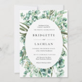 Rustic Greenery Eucalyptus Waterverf Wedding Kaart (Voorkant)