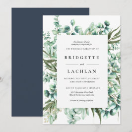 Rustic Greenery Eucalyptus Waterverf Wedding Kaart