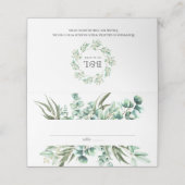Rustic Greenery Eucalyptus Waterverf Wedding Plaatskaartje (Buitenkant ongevouwen)