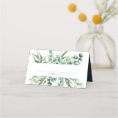 Rustic Greenery Eucalyptus Waterverf Wedding Plaatskaartje (Voorkant)
