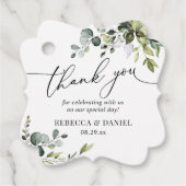 Rustic Greenery Eucalyptus Weddenschap Bedankjes Labels (Voorkant)