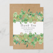 Rustic Greenery Eucalyptus Weddenschap Bedankkaart (Voorkant / Achterkant)