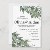 Rustic Greenery Eucalyptus Weddenschap Kaart (Voorkant)