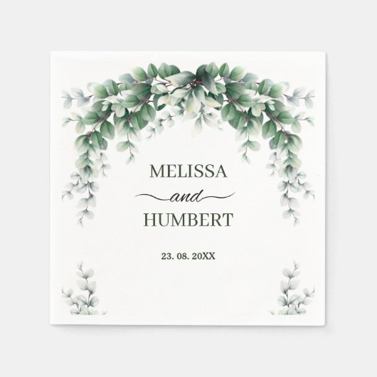 Rustic Greenery Eucalyptus Wreath Foliage Wedding Servet (Voorkant)