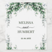 Rustic Greenery Eucalyptus Wreath Foliage Wedding Wijn Etiket (Enkel label)