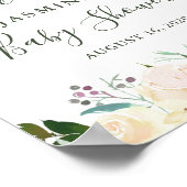 Rustic Greenery Floral Baby shower Welcome Sign Poster (Hoek)