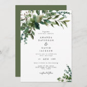 Rustic Greenery Foliage Eucalyptus Garden Wedding  Kaart (Voorkant / Achterkant)