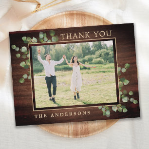 Rustic Greenery Foliage Foto Weddenschap Briefkaart