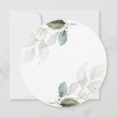 Rustic Greenery Foliage Leaves Wreator Gold Weddin Kaart (Achterkant)