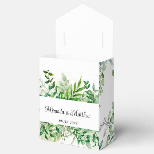 Rustic Greenery Foliage Wedding Bedankdoosjes (Geopend)