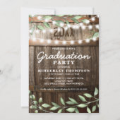 Rustic Greenery Foto 2023 Graduation Party Kaart (Achterkant)