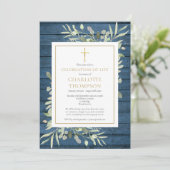 Rustic Greenery Fotoviering van het leven begrafen Kaart (Staand voorkant)